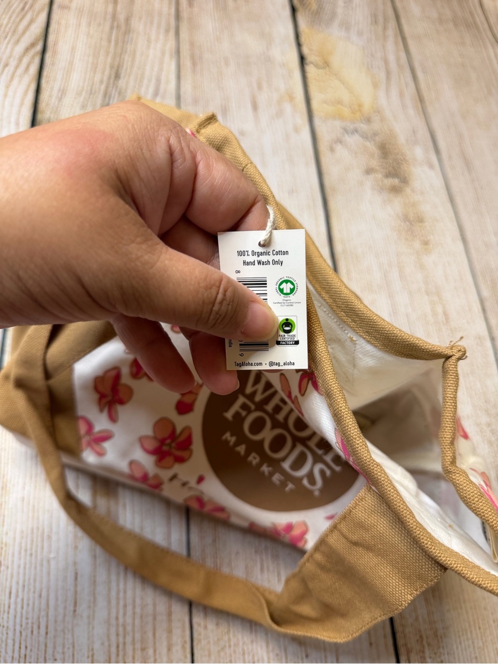 Whole Foods Hawaii Plumeria Flower Tote Mini NWT - Picture 11 of 14